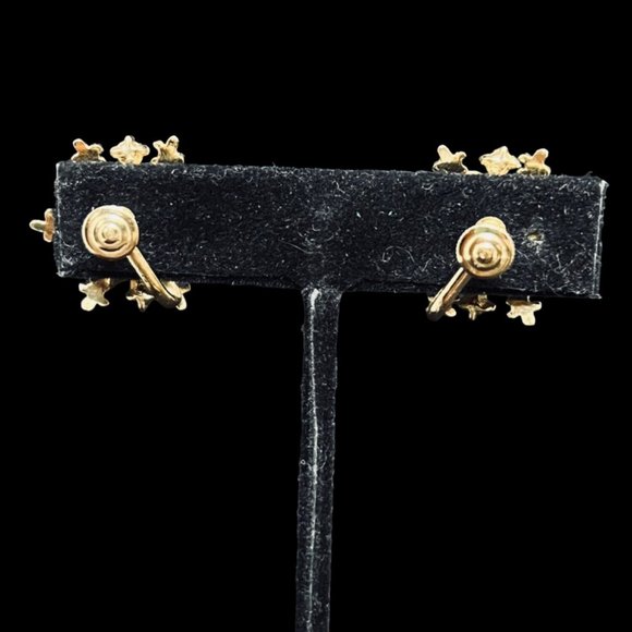 Gold Tone Necklace W/Rhinestone Pendant/Brooch And Screw Back Earrings Set (4882 - Picture 8 of 10